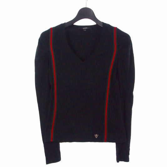Gucci Sherry Line V-neck Cut And Sewn Long Sleeve XS Black