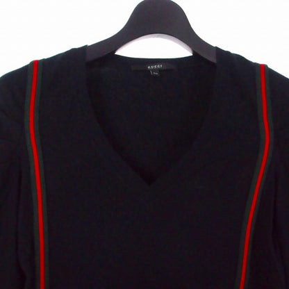 Gucci Sherry Line V-neck Cut And Sewn Long Sleeve XS Black