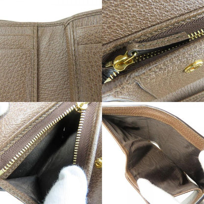 Gucci Trifold Wallet 523174 Sherry Line Ophidia Leather Brown Small Women