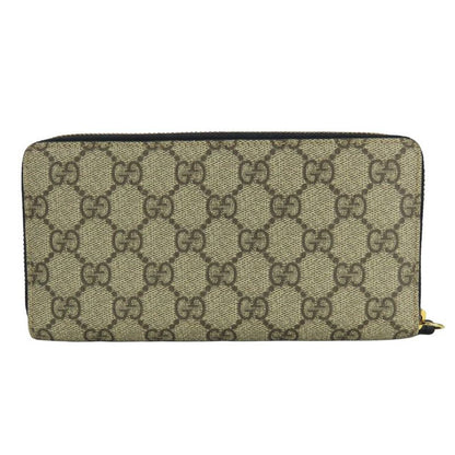 Gucci Long Wallet With Round Zipper 456117 GG Marmont GG Supreme Canvas Leather