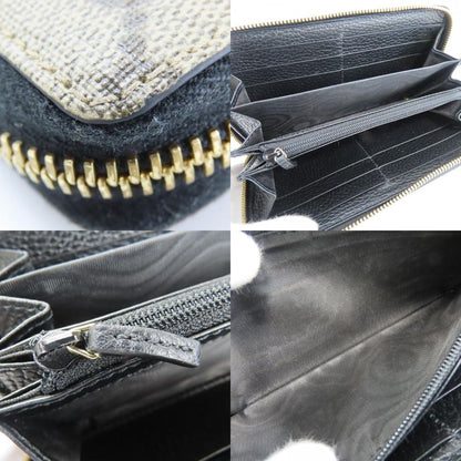 Gucci Long Wallet With Round Zipper 456117 GG Marmont GG Supreme Canvas Leather