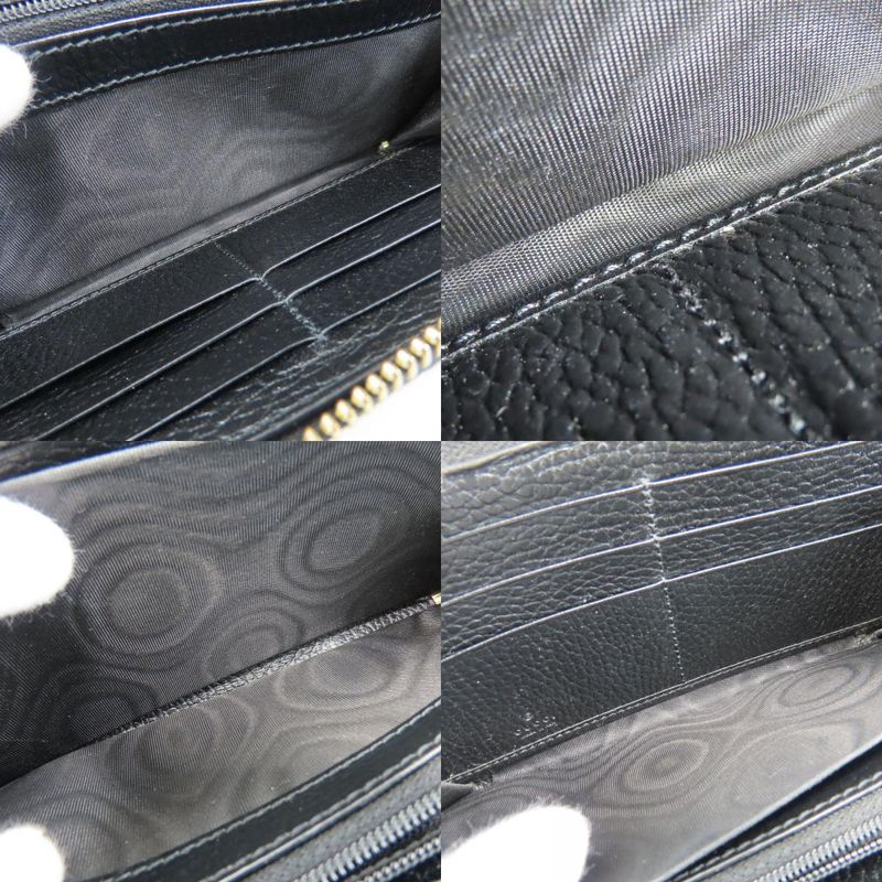 Gucci Long Wallet With Round Zipper 456117 GG Marmont GG Supreme Canvas Leather