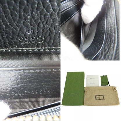 Gucci Long Wallet With Round Zipper 456117 GG Marmont GG Supreme Canvas Leather