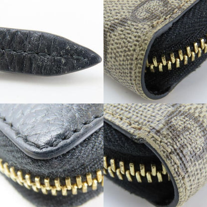 Gucci Long Wallet With Round Zipper 456117 GG Marmont GG Supreme Canvas Leather