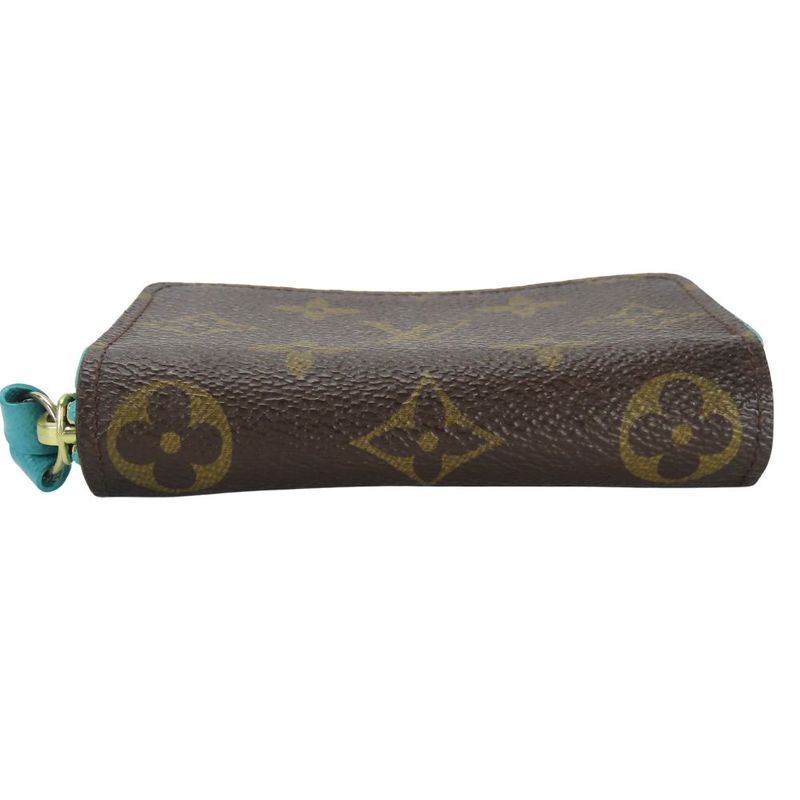 Louis Vuitton Card Case M60910 Monogram Tourcoise Blue Brown Small Accessories