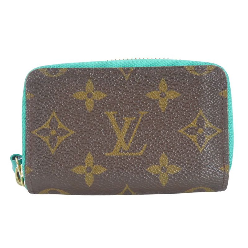 Louis Vuitton Card Case M60910 Monogram Tourcoise Blue Brown Small Accessories