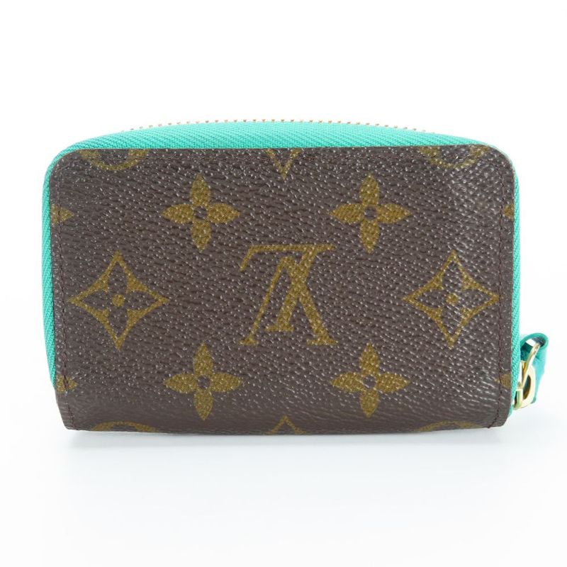 Louis Vuitton Card Case M60910 Monogram Tourcoise Blue Brown Small Accessories