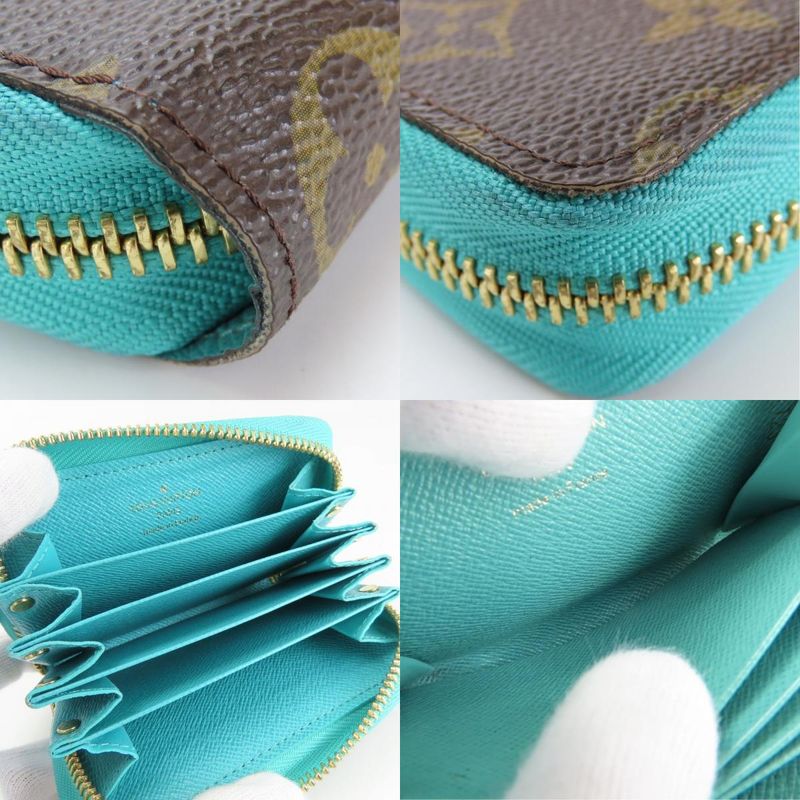 Louis Vuitton Card Case M60910 Monogram Tourcoise Blue Brown Small Accessories