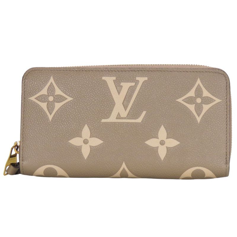 [中古] ルイ・ヴィトン 長財布（ラウンドファスナー） ジッピー･ウォレット M69794 モノグラムアンプラント トゥルトレール クレーム バイカラー 小物
