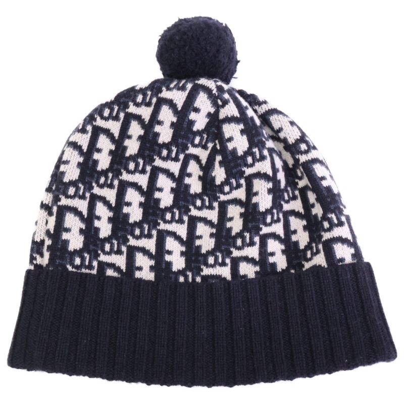 DIOR 25dob701i099 Obscure Cashmere Pompom Knit Hat