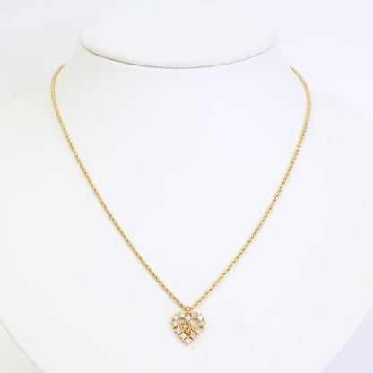 DIOR CD Logo Heart Rhinestone Rope Chain