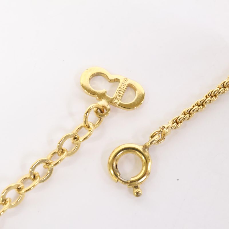 DIOR CD Logo Heart Rhinestone Rope Chain