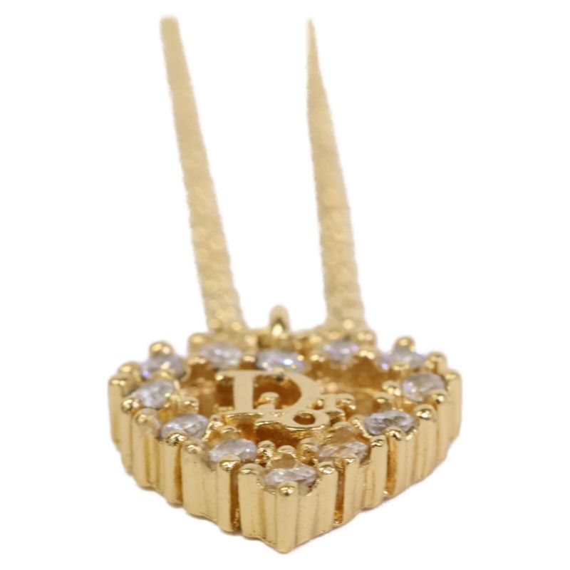 DIOR CD Logo Heart Rhinestone Rope Chain