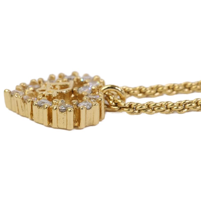 DIOR CD Logo Heart Rhinestone Rope Chain