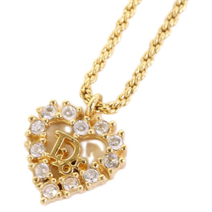 DIOR CD Logo Heart Rhinestone Rope Chain