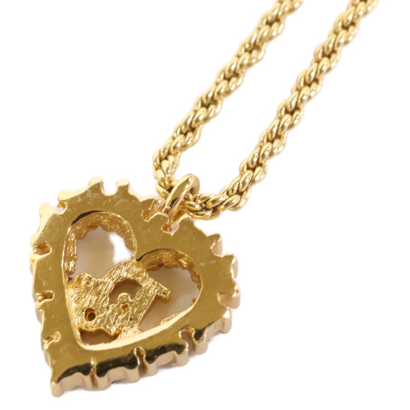 DIOR CD Logo Heart Rhinestone Rope Chain