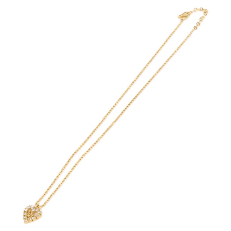 DIOR CD Logo Heart Rhinestone Rope Chain