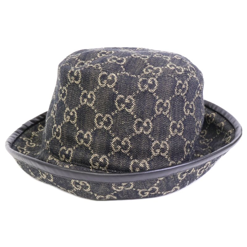 Gucci unused Genuine 576371 3haf8 GG Denim Bucket Hat M 58cm