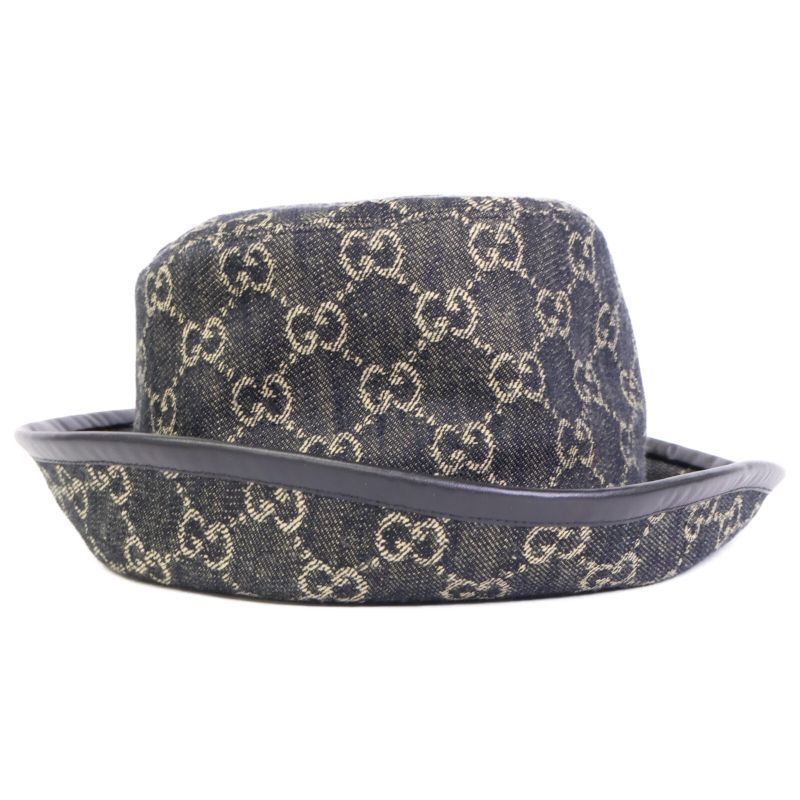 Gucci unused Genuine 576371 3haf8 GG Denim Bucket Hat M 58cm