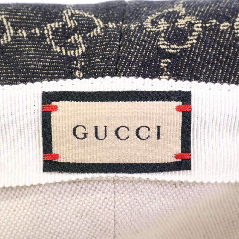Gucci unused Genuine 576371 3haf8 GG Denim Bucket Hat M 58cm