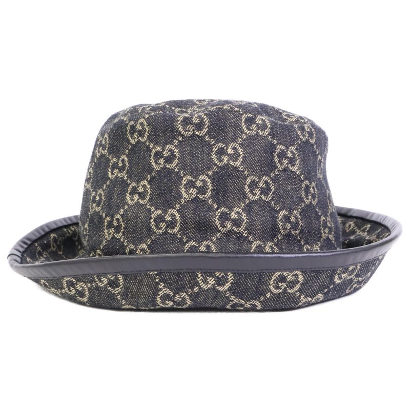 Gucci unused Genuine 576371 3haf8 GG Denim Bucket Hat M 58cm