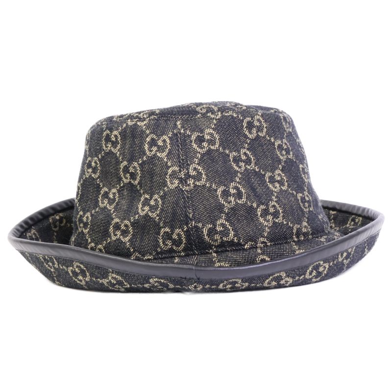 Gucci unused Genuine 576371 3haf8 GG Denim Bucket Hat M 58cm