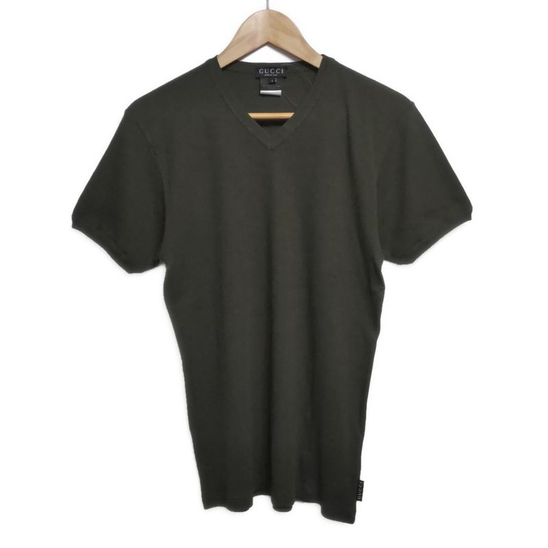 Gucci Short Sleeve T-shirt Size S Men's - Khaki V-neck