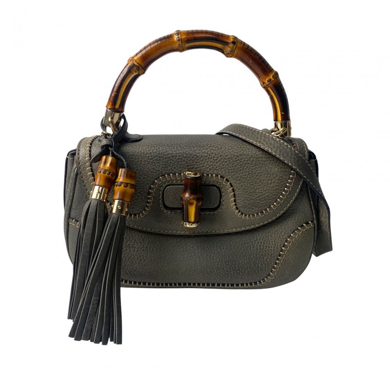 Gucci Women's Gmrbd Bamboo 2way Shoulder Bag Handbag Diagonal Crossbody