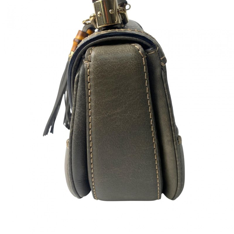 Gucci Women's Gmrbd Bamboo 2way Shoulder Bag Handbag Diagonal Crossbody