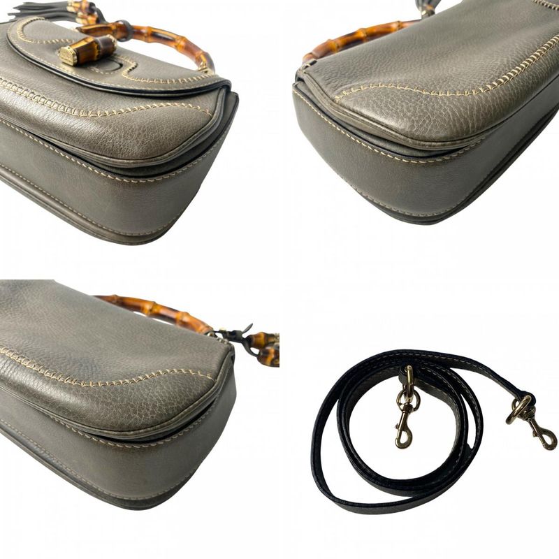 Gucci Women's Gmrbd Bamboo 2way Shoulder Bag Handbag Diagonal Crossbody