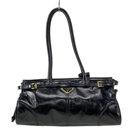 Prada Handbag Bonnie Medium Leather Handbag 1ba426 Black Vintage Style Leather