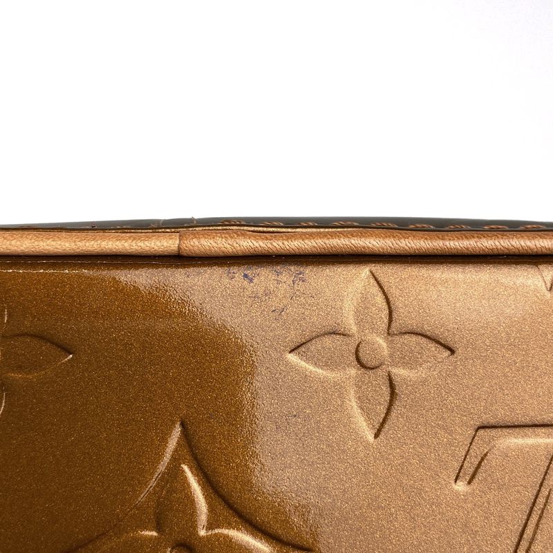 Louis Vuitton Houston Handbag Enamel Patent Tote Monogram Vernis Bronze M91122