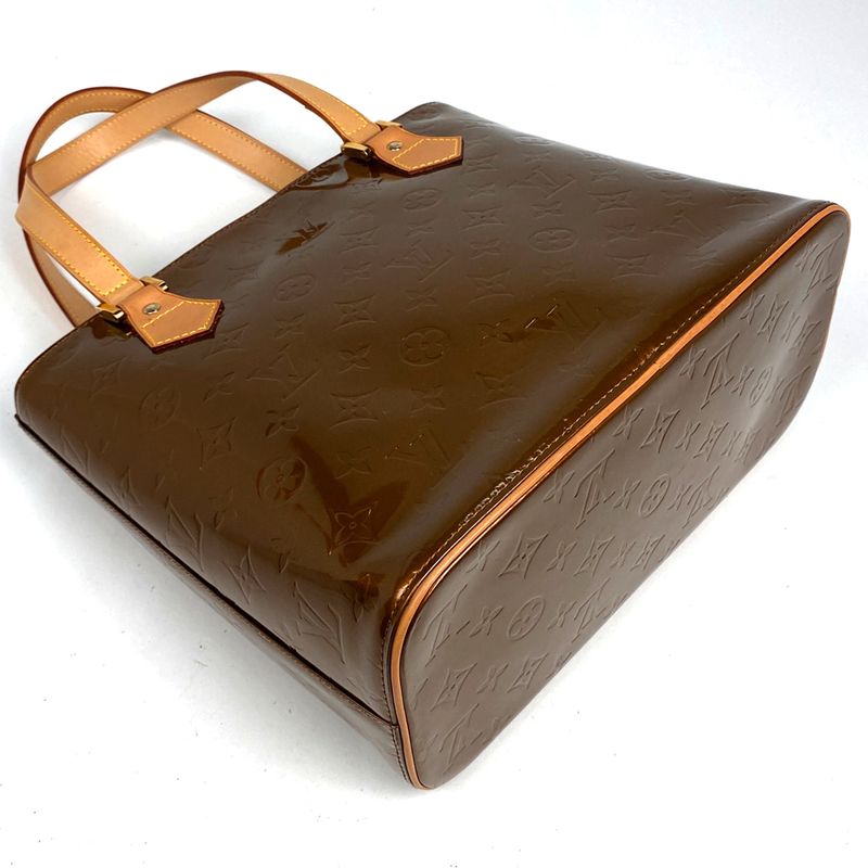 Louis Vuitton Houston Handbag Enamel Patent Tote Monogram Vernis Bronze M91122