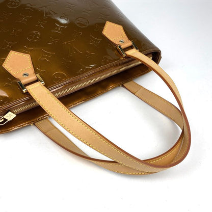 Louis Vuitton Houston Handbag Enamel Patent Tote Monogram Vernis Bronze M91122