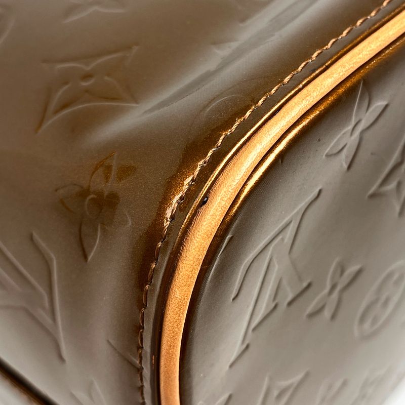 Louis Vuitton Houston Handbag Enamel Patent Tote Monogram Vernis Bronze M91122