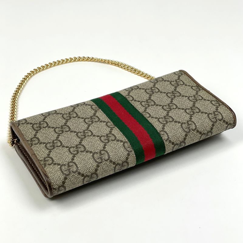 Gucci Ophidia GG Fold Long Wallet Chain Wallet Sherry Line Web Long Wallet