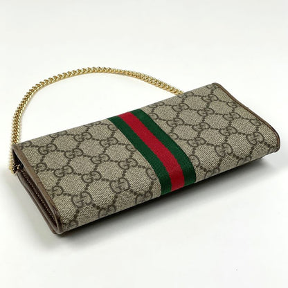 Gucci Ophidia GG Fold Long Wallet Chain Wallet Sherry Line Web Long Wallet