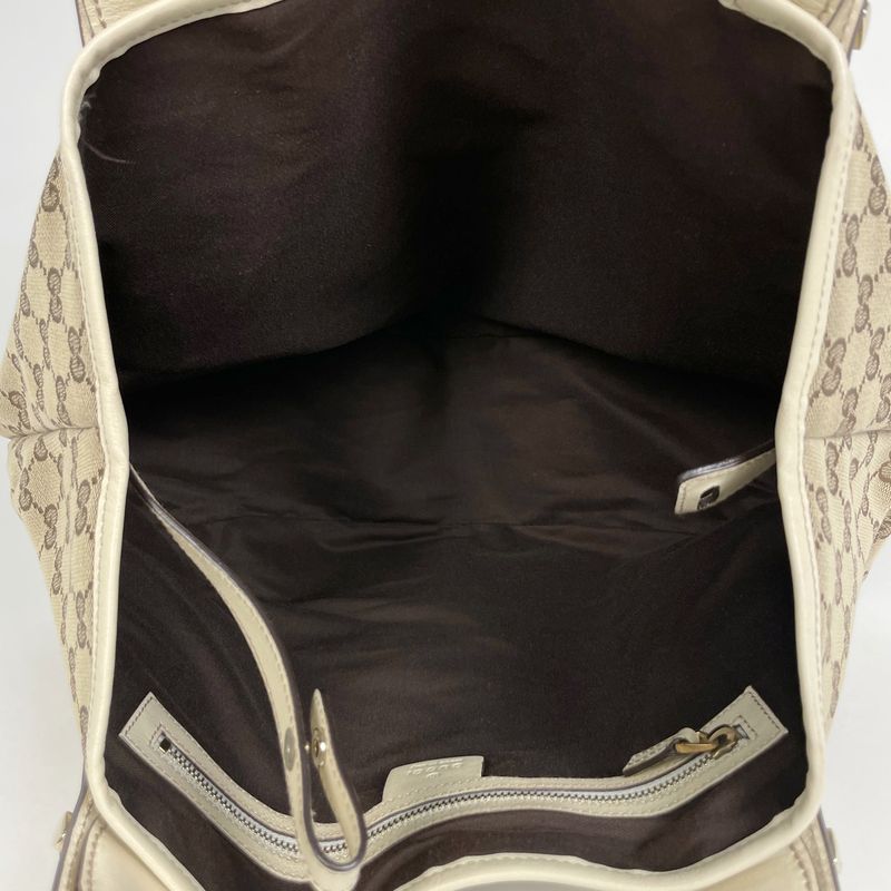 Gucci GG Pattern Handbag Shoulder Bag Horsebit Handbag GG Canvas Beige 162900