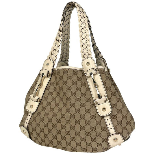 Gucci GG Pattern Handbag Shoulder Bag Horsebit Handbag GG Canvas Beige 162900