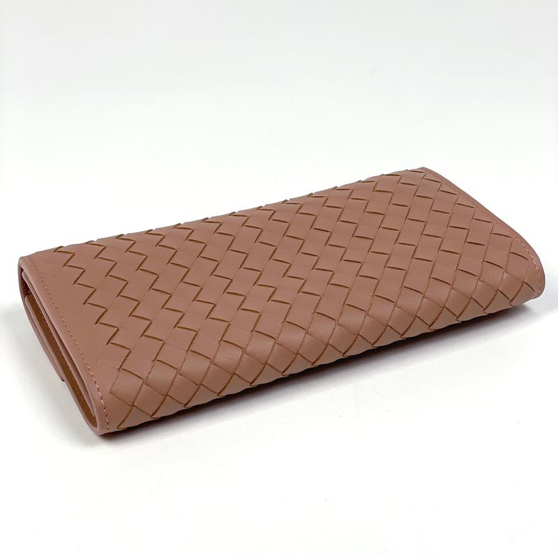 Bottega Veneta Intrecciato Fold Long Wallet Billfold Coin Purse Nappa Long