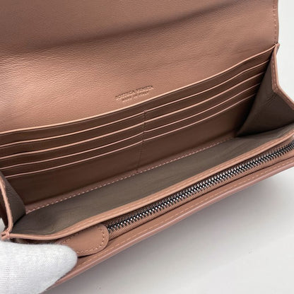 Bottega Veneta Intrecciato Fold Long Wallet Billfold Coin Purse Nappa Long