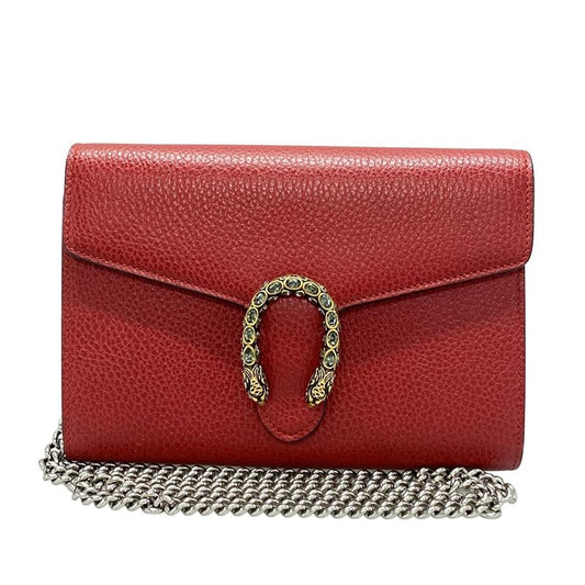 Gucci Wallet Dionysus Leather Mini Chain Bag 401231 Bordeaux Chain Wallet W/