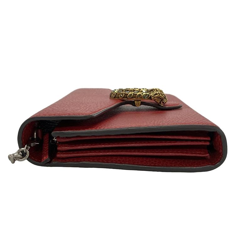 Gucci Wallet Dionysus Leather Mini Chain Bag 401231 Bordeaux Chain Wallet W/