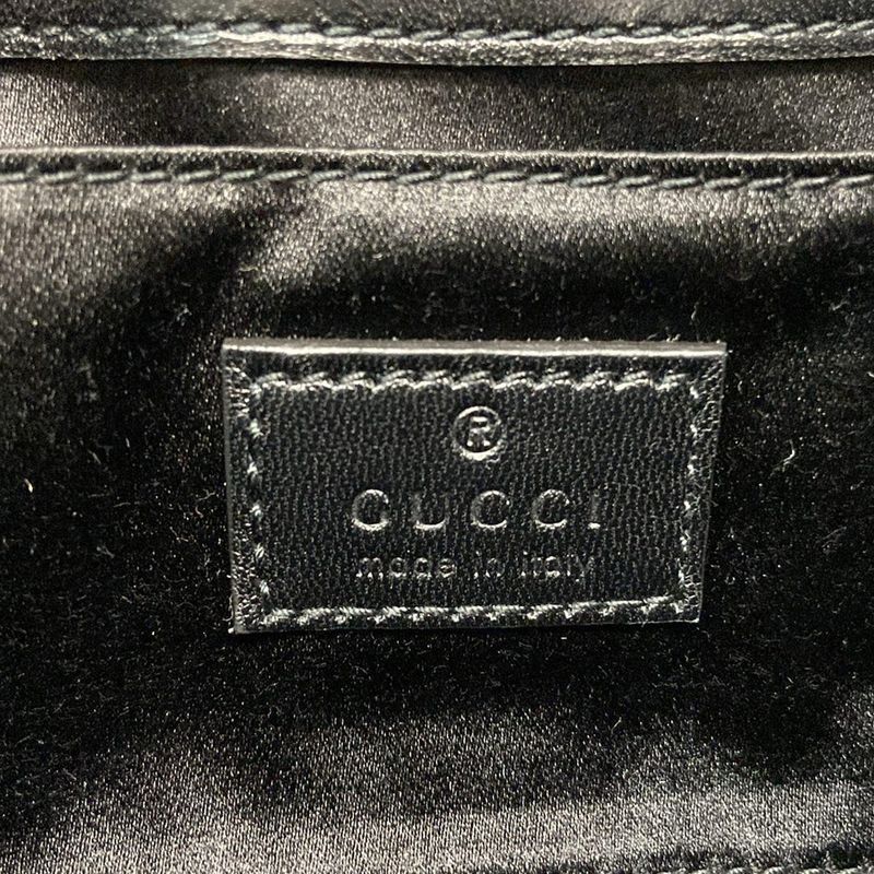Gucci Shoulder Bag Horsebit 764339 Black Leather