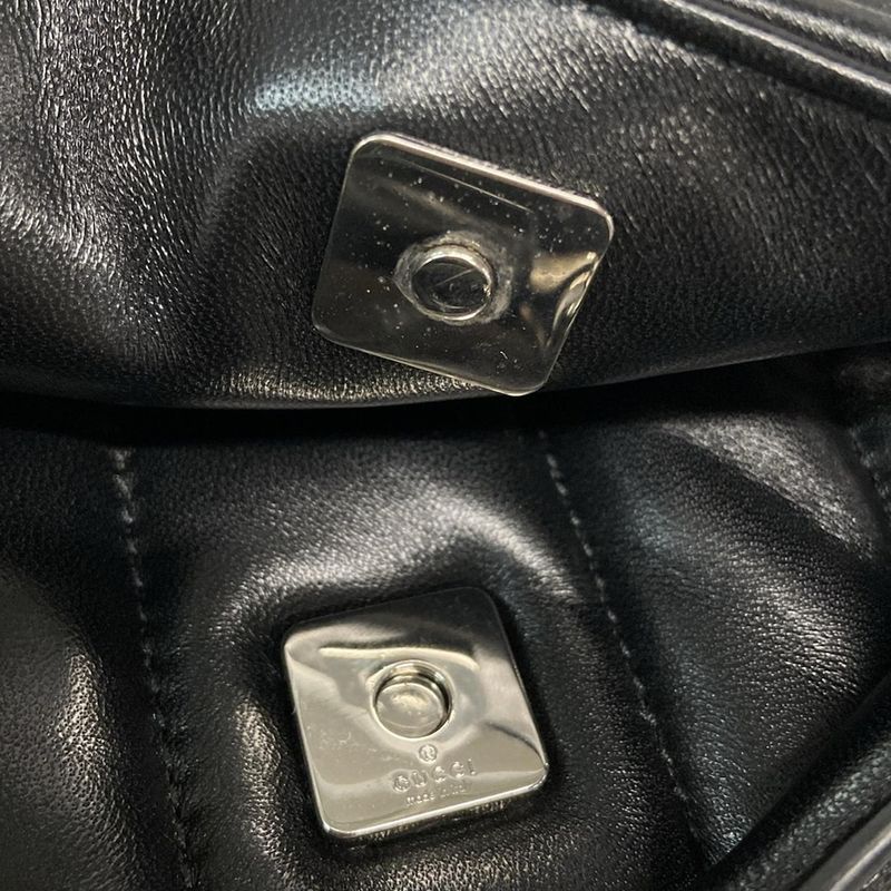 Gucci Shoulder Bag Horsebit 764339 Black Leather