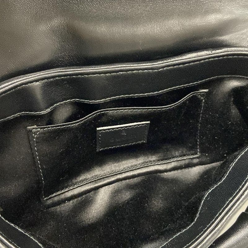 Gucci Shoulder Bag Horsebit 764339 Black Leather
