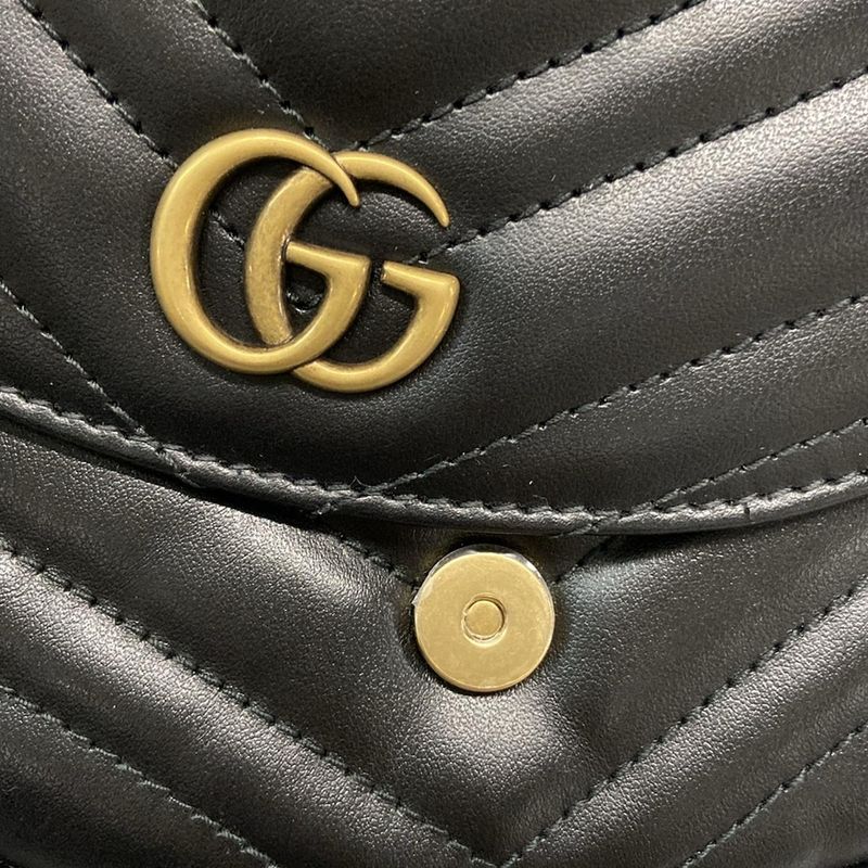 Gucci GG Marmont Mini Shoulder Bag 746431 Black Leather