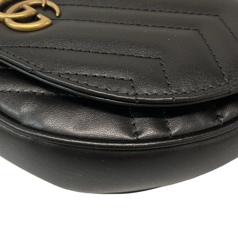 Gucci GG Marmont Mini Shoulder Bag 746431 Black Leather