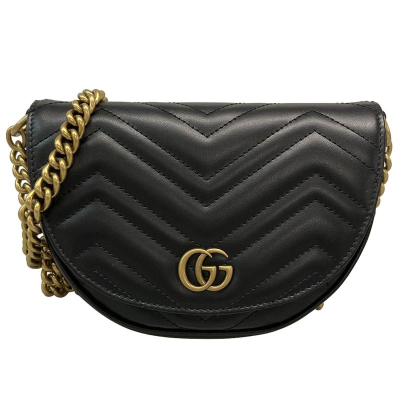 Gucci GG Marmont Mini Shoulder Bag 746431 Black Leather