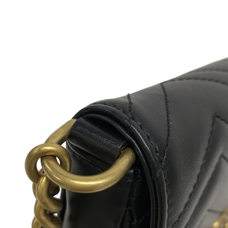 Gucci GG Marmont Mini Shoulder Bag 746431 Black Leather